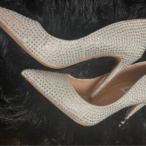 Steve Madden, 7.5, Silver Rhinestone